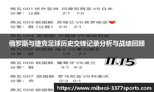 俄罗斯与捷克足球历史交锋记录分析与战绩回顾